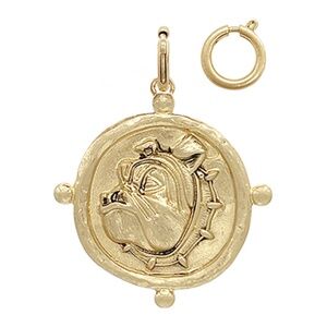 Bulldog Face Round Pendant